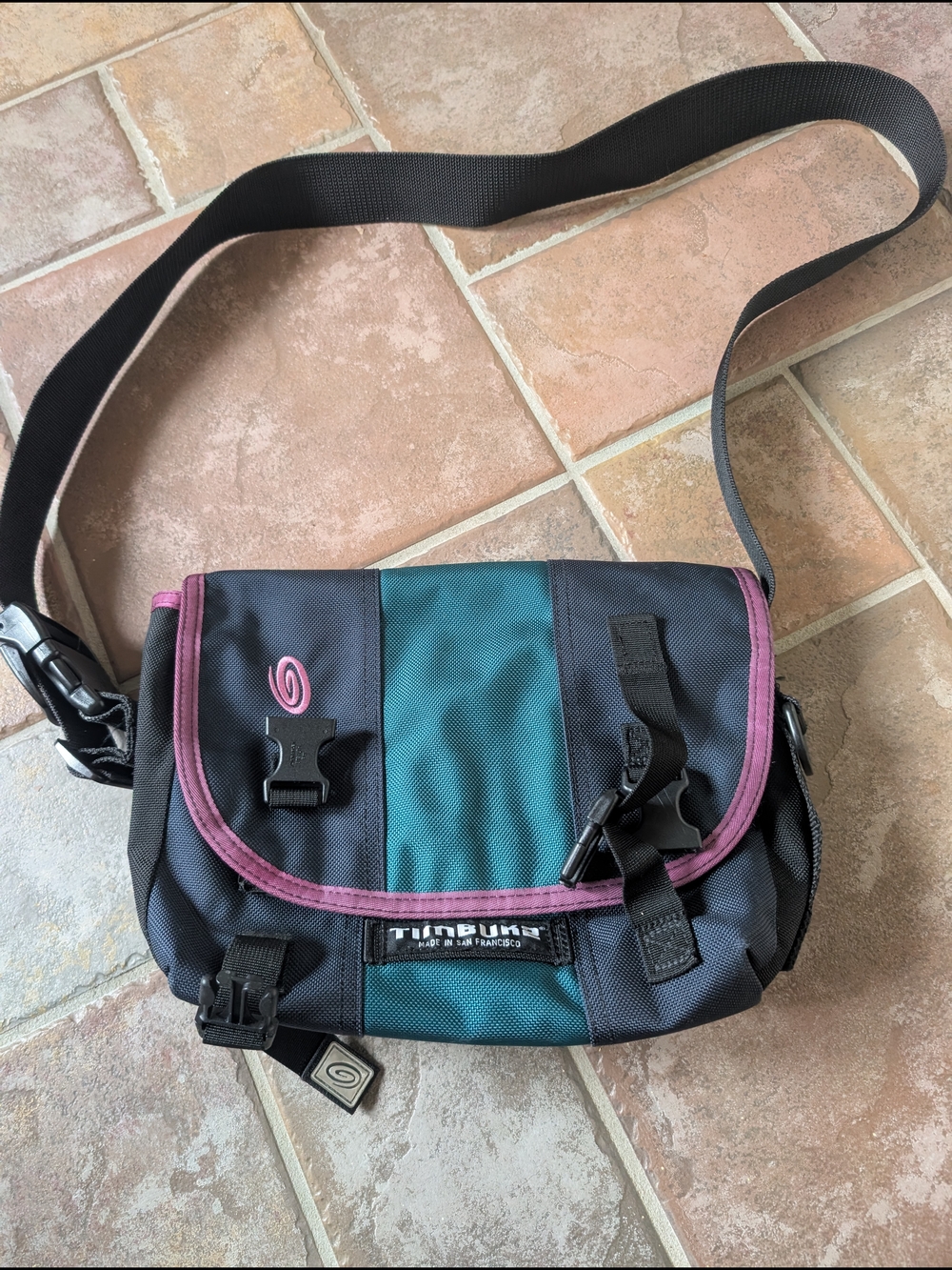 Timbuk2 Teal and Purple Messenger Bag